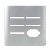 Placa p/ 5 Interruptores + Tomada 4x4 - Novara Prata